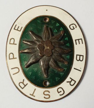 German Ww 2 Large Badge - Gebirgsjäger - Gebirgstruppe - Rare 3.  1 Inch
