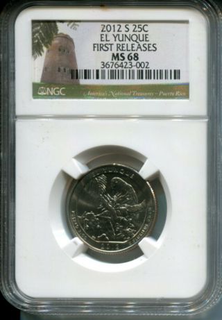 2012 - S El Yunque Parks Quarter Ngc Ms68 One Of Only Two Very Rare First Releases
