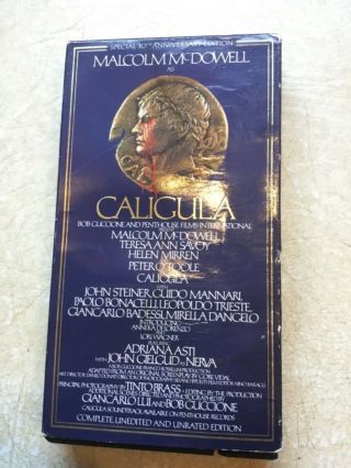 Caligula Vhs Tape Malcolm Mcdowell Unedited Unrated Version Rare Roman Life 1979