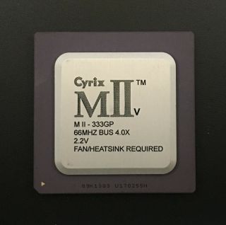 Cyrix Mii - 333gp Cpu X86 32bit Processor 266mhz (66x4) Socket7 White/silver Rare