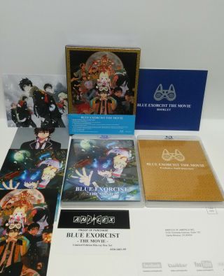 Blue Exorcist The Movie Limited Edition Box Set Signed Rare Oop 2 - Disc Blu - Ray