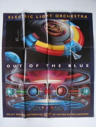 Rare Electric Light Orchestra Elo Out Of The Blue Promo Poster Folded
