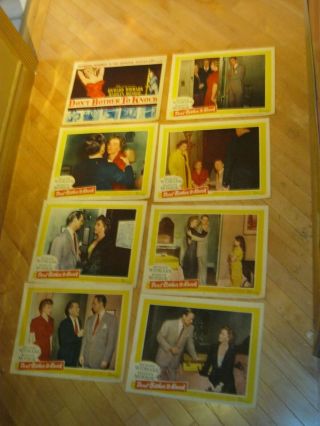RARE ORIG.  1952 DON ' T BOTHER TO KNOCK LOBBY CARD SET MARILYN MONROE 3