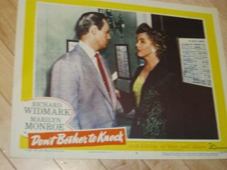 RARE ORIG.  1952 DON ' T BOTHER TO KNOCK LOBBY CARD SET MARILYN MONROE 4