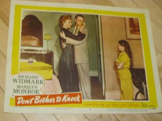 RARE ORIG.  1952 DON ' T BOTHER TO KNOCK LOBBY CARD SET MARILYN MONROE 8