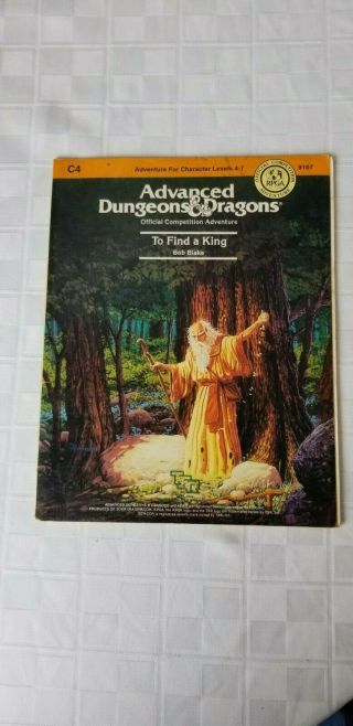 Rare Vintage Advanced Dungeons & Dragons Book To Find A King Module C4 9107
