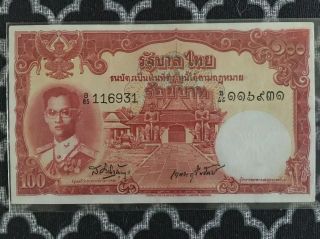 Thailand 100 Baht 78b - 2 Nd (1953) Unc Sign 37 Extremely Rare