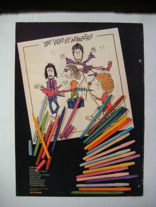 The Who By Numbers Rare 1975 10x14 " Print Album Lp Cd Promo Ad