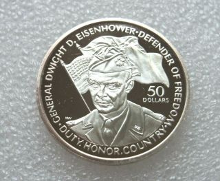General Dwight Eisenhower Wwii 1990 Niue $5 Silver Coin Rare