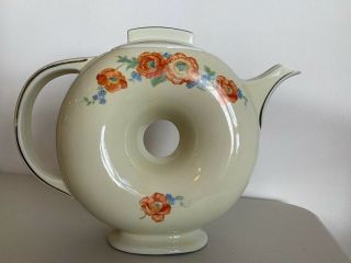 4th Of July Special Rare Vintage Hall Orange Poppy Donut Teapot W/chip Under Lid