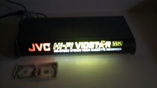JVC Hi - FI VIDSTAR VCR LIGHTED STORE DISPLAY SIGN.  WOW.  A must for RARE VHS FANS. 2