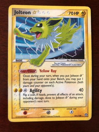 Jolteon Gold Star Ultra Rare (101/108) From Ex Power Keepers (2007) Hp