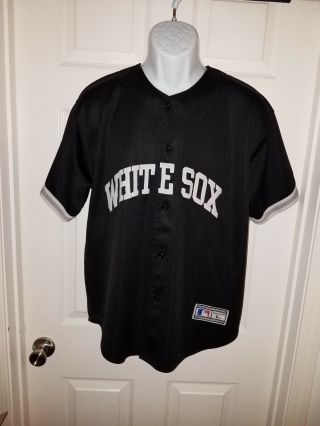 Vintage Chicago White Sox Jersey Starter Mens Large Black Rare