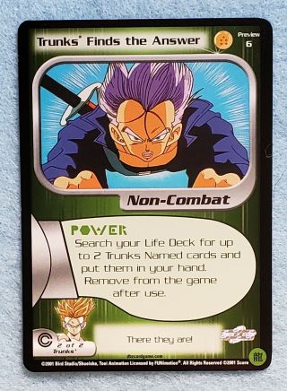 2001 Dragonball Z Ccg Trunks Saga Preview 6 Trunks Finds The Answer Ltd Ed Nm