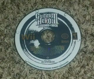Guitar Hero Iii: Legends Of Rock Disc Only (nintendo Wii,  2008) Rare S&h