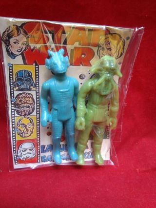 Star Wars Squid Head & Greedo K.  O.  Knock Off Mexican Bootleg Figure Rare