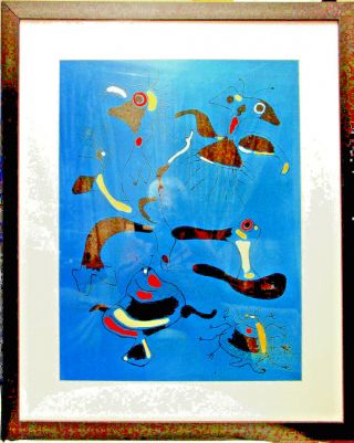 Rare,  Framed Poster,  Joan Miro,  " Birds And Insects ",  Pickup