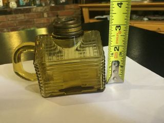 Rare 1876 Antique Atterbury Amber Glass Log Cabin Miniature Oil Kerosene Lamp 11