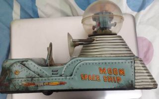 Robot tin toy 1950s Nomura very Rare Moon Space Ship,  B/op Japan. 2