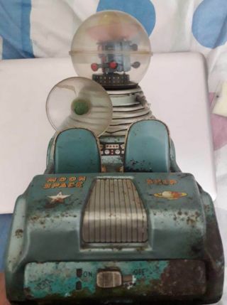 Robot tin toy 1950s Nomura very Rare Moon Space Ship,  B/op Japan. 6