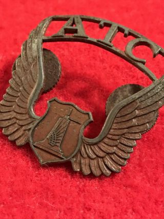 Ww2 Rare Officer’s “a.  T.  C.  ” Crusher Cap Insigne Badge Army Air Force