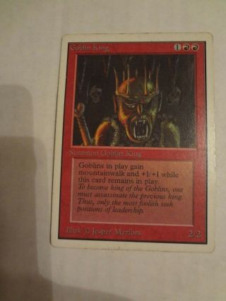 Mtg Magic The Gathering Card Unlimited Goblin King Vintage Red Rare X1