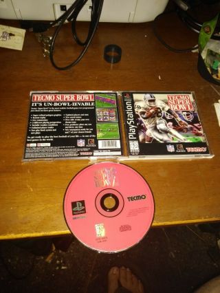 Tecmo Bowl Football Rare Vintage Complete Sony Playstation 1 Ps1 Game