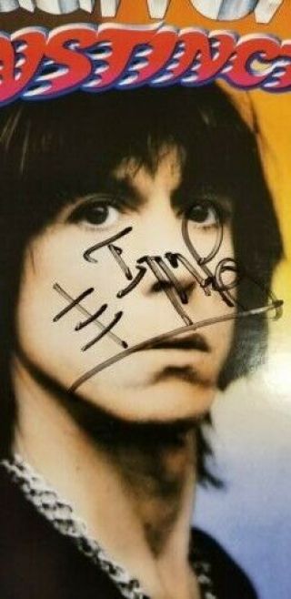 IGGY POP - in - person Autograph INSTINCT LP 1988 - promo vinyl - rare.  Stooges 4