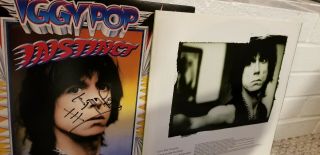 IGGY POP - in - person Autograph INSTINCT LP 1988 - promo vinyl - rare.  Stooges 8