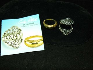 Rare Carolyn Pollack Relios 925 Sterling Silver/brass Filigree Ring Size 8.  5