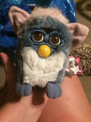 Vtg Furby Baby Blue With Pink Hair 70 - 800 1998 Rare Color Tiger Electronic