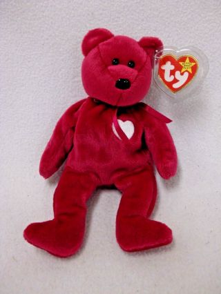 1998 Valentina Pink Fuschia Teddy Bear Beanie Baby Rare Owned By Collector