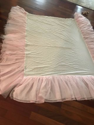 Pottery Barn Kids Queen Pink Tulle Dust Ruffle Rare