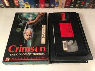 Crimson,  The Color Of Terror Rare Horror Vhs 1973 Paul Naschy Wizard Big Box 70s