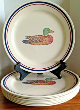Vhtf Rare Corning Corelle Mallard Duck Dinner Plates Set Of 8 Retired 10 - 1/4 "
