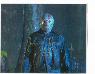Johnny Hock As Jason Friday The 13th Part 5 Signed 8x11 Book - Photo With/coa/rare