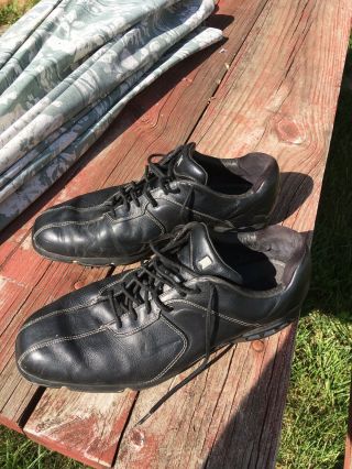 Rare 08 Nike Air Tour TW Tiger Woods Black Leather Golf Shoes 317612 - 001 Size 12 2