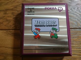 NINTENDO GAME AND & WATCH Mario Bros RARE POKKA Ver.  w/ BOX 1983 JAPAN 2