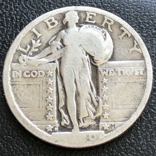 1920 D Standing Liberty Quarter 25c Better Circulated Grade Rare 17406