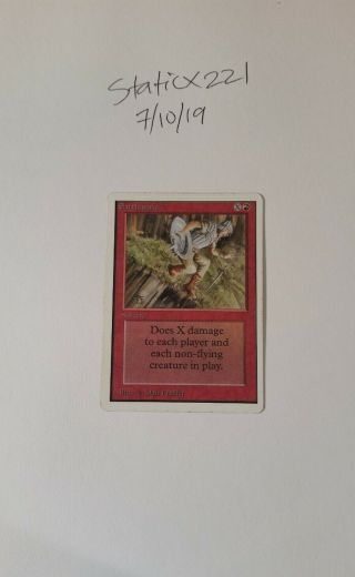 1x Earthquake Unlimited Edition Mtg Magic The Gathering Old School