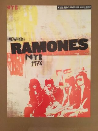 Ramones Poster Promo Nyc 1978 King Biscuit Cd 2003 Rare Joey Marky Punk