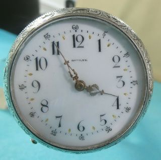 Rare Victorian Novelty System Cane Walking Stick Silver Watch Clock Malacca 1880