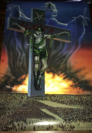 Rare Vtg 1990 Slayer Heavy Metal Rock Band Poster