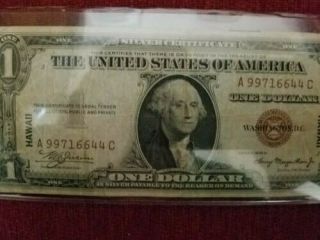 1935a $1 Hawaii Brown Seal (a - C Block) Ww2 Emergency Currency Rare Block