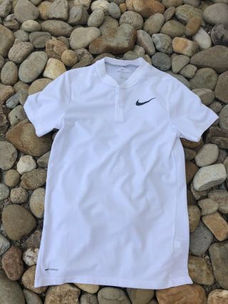 $90 Mens St Rare White Nike Aeroreact Golf Blade Polo Shirt 883989 - 101 Smalltall