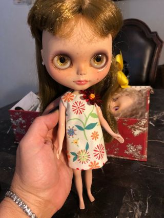 Hasbro Takara Tomy Blythe Doll Flowered Dress Changing Color Eyes Rare