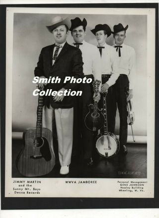 Rare Early Jimmy Martin Decca Records Promotional Photo Sunny Mountain Boys