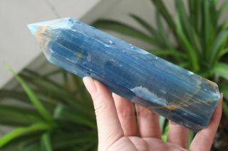 505g Top Rare Natural Blue - Veins Stone Quartz Crystal Point Healing A26