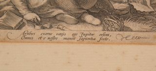 RARE 16thC Antique 1596 Hendrik Goltzius Copper Engraving Roman God Jupiter 10