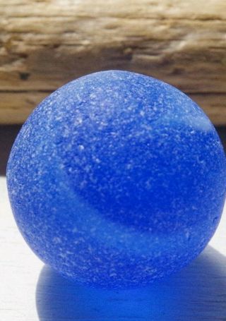 Sea Glass Marble - Rare - Fukuoka,  Japan 2019 Blue Tones Standard Size